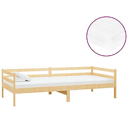 Maison Chic Lit de jour avec matelas, Lit de repos Lit d'invité pour Salon Chambre,Canapé-lit 90x200 cm Bois de pin massif -MN54487