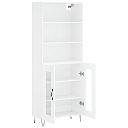 Avis vidaXL Buffet haut Blanc 69,5x34x180 cm Bois d'ingénierie