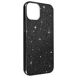 Avizar Coque iPhone 14 Paillette Amovible Silicone Semi-rigide Noir