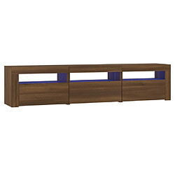 vidaXL Meuble TV avec lumières LED Chêne marron 180x35x40 cm