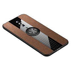 Wewoo Coque Souple Pour OPPO Reno 10x Zoom XINLI tissu de couture Antichoc TPU Housse de protection avec support de bague Brown