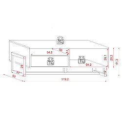 Acheter VIVALDI Table basse - OSLO - 120 cm - blanc mat - style moderne