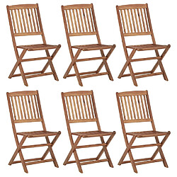 vidaXL Chaises pliables de jardin lot de 6 Bois d'acacia solide