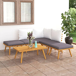 Maison Chic Salon de jardin 6 pcs - Table et chaises d'extérieur - Mobilier/Meubles de jardin Moderne bois d'acacia solide -MN88820