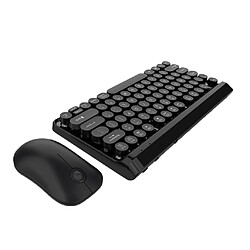 L100 2.4G Clavier sans fil Punk Key Cap Ultra-mince Souris Clavier Set Noir