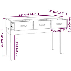 vidaXL Table console Marron miel 114x40x75 cm Bois massif de pin pas cher