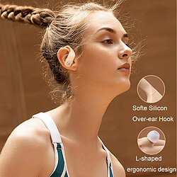 Universal Bouchons d'oreille Bluetooth sans fil pour le sport Casque stéréo sans fil réel Casque basse Casque avec microphone Téléphone mobile TV | Casque Bluetooth (beige)