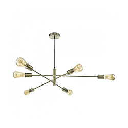 Luminaire Center Suspension Alana laiton antique 6 ampoules