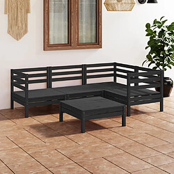 Maison Chic Salon de jardin 5 pcs - Table et chaises d'extérieur - Mobilier/Meubles de jardin Moderne Bois de pin massif Noir -MN46440