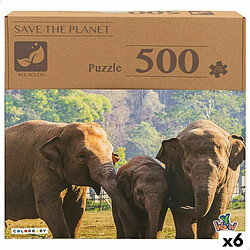 Color Baby Puzzle Colorbaby Elephant 500 Pièces 6 Unités 61 x 46 x 0,1 cm