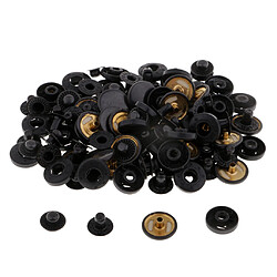 30 jeux attaches métalliques boutons pression rivets pour artisanat cuir noir