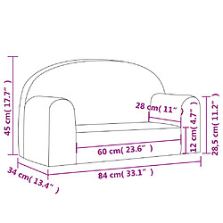 vidaXL Canapé pour enfants 2 places rose peluche douce pas cher