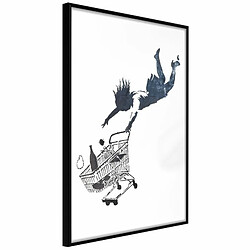 Paris Prix Affiche Murale Encadrée Banksy Shop Until You Drop 20 x 30 cm Noir