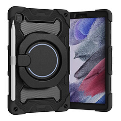 Coque en silicone avec béquille rotative à 360° noir pour votre Samsung Galaxy Tab A7 Lite 8.7-pouces SM-T225