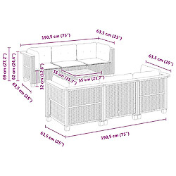 vidaXL Salon de jardin avec coussins 7 pcs beige résine tressée pas cher