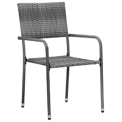 Acheter Maison Chic Mobilier à dîner de jardin 7 pcs,Table et chaises d'extérieur Résine tressée Gris -GKD976784