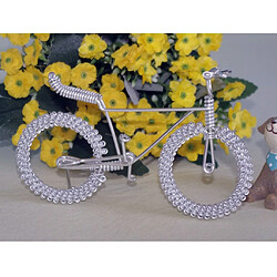 Vintage métal modèle de bicyclette w / fleur roue artisanat jouet cadeau décor ruban