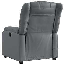 Avis vidaXL Fauteuil de massage inclinable Gris Similicuir