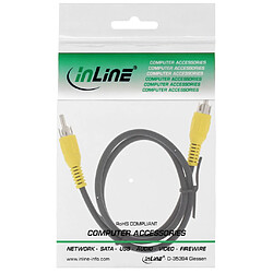 Câble Cinch, InLine®, vidéo, 1x Cinch mâle/mâle 0,5m, couleur de prise jaune