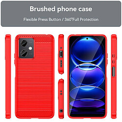 Htdmobiles Coque pour Xiaomi Poco X5 5G / Redmi Note 12 5G - housse etui silicone gel carbone + verre trempe - ROUGE