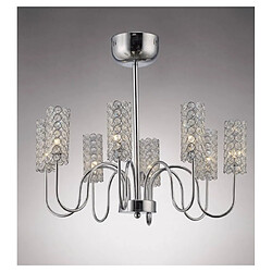 Luminaire Center Suspension Martina 8 Ampoules chrome poli/cristal