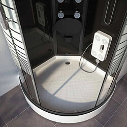 Avis Cabine de douche Hammam 80 x 80 x 220 cm noir Desineo