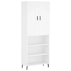 vidaXL Buffet haut Blanc 69,5x34x180 cm Bois d'ingénierie