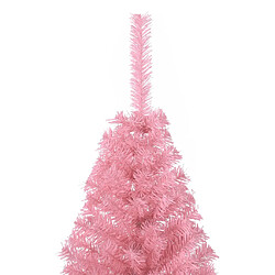 Acheter vidaXL Demi sapin de Noël artificiel avec support Rose 120 cm PVC