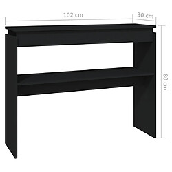 vidaXL Table console noir 102x30x80 cm bois d'ingénierie pas cher