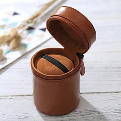 Avis Wewoo Housse Étui pour Objectif appareil photo marron DSLR Camera Lens, Taille: 11 * 8 * 8 cm Petit à lentilles ZippeRouge PU Leather Pouch Box