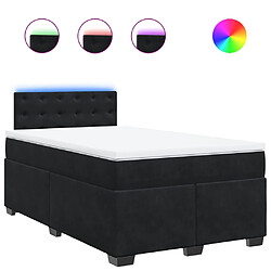 Vidaxl Sommier à lattes de lit avec matelas Noir 120x200 cm Velours