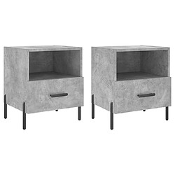 Maison Chic Lot de 2 Tables de chevet - Tables de Nuit gris béton 40x35x47,5cm bois d’ingénierie