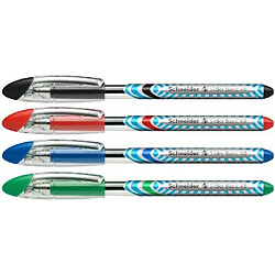 Schneider Lot de 4 stylos à bille Slider (Noir/vert/rouge/bleu)