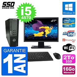 PC Dell T1700 SFF Ecran 27" Intel Core i5-4570 RAM 16Go SSD 2To Windows 10 Wifi - Occasion