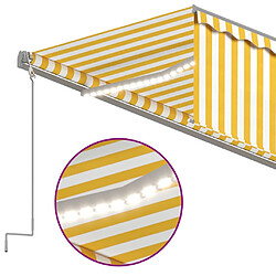 Acheter vidaXL Auvent manuel rétractable avec store LED 6x3 m Jaune et blanc