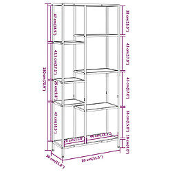 Acheter vidaXL Étagère à livres 80x30x180 cm Acier et bois d'ingénierie