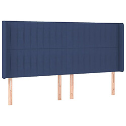 Maison Chic Tête de lit moderne avec oreilles pour chambre - Décoration de lit Bleu 203x16x118/128 cm Tissu -MN65260