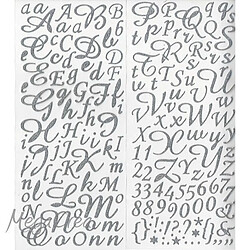 ALPHABET AUTOCOLLANT PAILLETÉ ARGENT