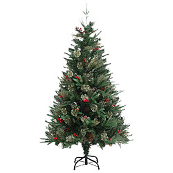 vidaXL Sapin de Noël avec pommes de pin Vert 150 cm PVC et PE