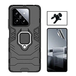 NIS Kit Gel Film Full Cover Avant + Couverture + Support Voiture Extra Ferme Xiaomi 14 - Noir