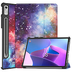 Etui en PU fonction d'éveil/veille automatique avec support et porte-stylo pour votre Lenovo Tab P11 Pro Gen 2 - nébuleuse de la voie lactée