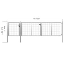 Acheter vidaXL Portail de jardin Acier 400 x 75 cm Argenté