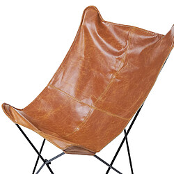 Beliani Fauteuil NYBRO Cuir PU Marron doré pas cher