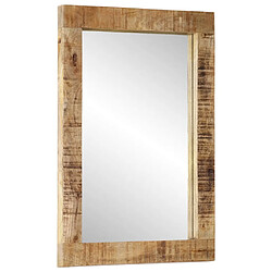 vidaXL Miroir 70x50 cm bois de manguier massif et verre