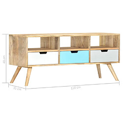 vidaXL Meuble TV 110x35x48 cm Bois de manguier massif pas cher