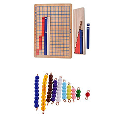 Jouets en Bois d'Enfants Mathématique Montessori en Beechwood 1-10 Beads Bar