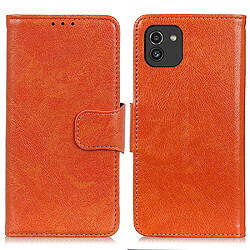 Etui en PU texture nappa orange pour votre Samsung Galaxy A03 (166.5 x 75.98 x 9.14mm)