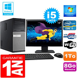 PC Tour DELL 7010 Core I5-3470 Ram 8Go Disque 1 To Wifi W7 Ecran 19" - Occasion