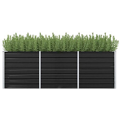 Maison Chic Jardinière,Lit surélevé de jardin - Bac à fleurs - pot de fleur Anthracite 240x80x77 cm Acier galvanisé -GKD43351