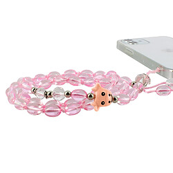 Avizar Bijou de Téléphone Bracelet à Perles Roses Collection Audacious